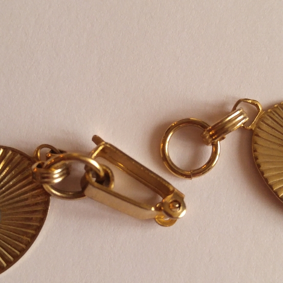 Relisted - Vintage blue and gold tone linked ovals bracelet rhinestones - Picture 9 of 10